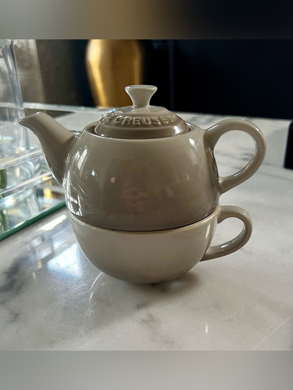 Le Creuset Tea for One Set | Discontinued Nutmeg Teapot & Cup